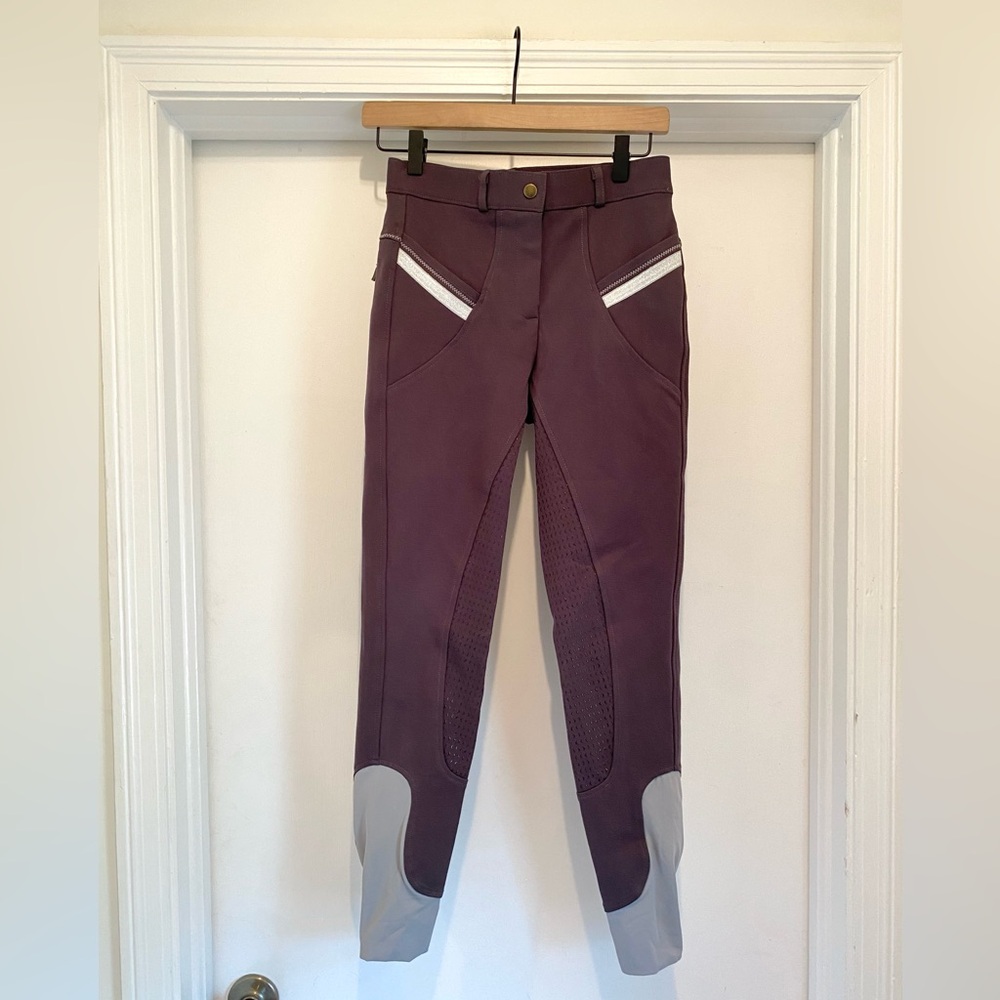 HR Farm Horseback Riding Pants women’s size 26 grey full seat silicone Breeches